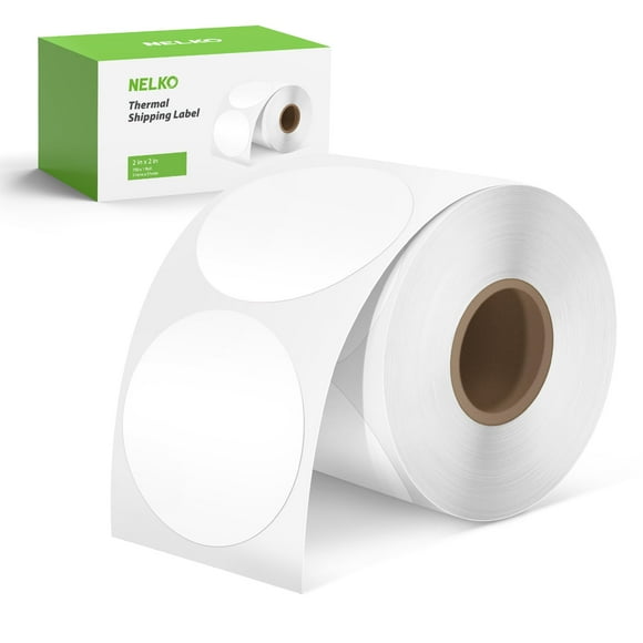 Etiquetas adhesivas térmicas Nelko auténticas con forma circular de 5 cm, 750 etiquetas