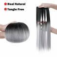 thumbnail image 5 of Benehair Invisible Hair Extensions Secret Hidden Wire in One Piece Real Long Thick Synthetic Hair 100% Natural Straight Curly Headband Extensions for Women 20" dark black to silver grey, 5 of 11