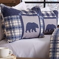 thumbnail image 1 of Great Bay Home Lodge Couvre-Lit Courtepointe Grand Lit avec 2 Taies d'Oreiller. Ensemble de Courtepointe Réversible 3 Pcs pour Toutes les Saisons de Style Cabane. Courtepointe Rustique Couvre-Lit Ensemble de Lit. Collection Stonehurst. (Marine/gris), 1 of 4