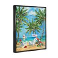 thumbnail image 3 of Stupell Industries Holiday Palms Warm Island Winter Painting Jet Black Floating Framed Canvas Print Wall Art, Design by Paul Brent, 3 of 6