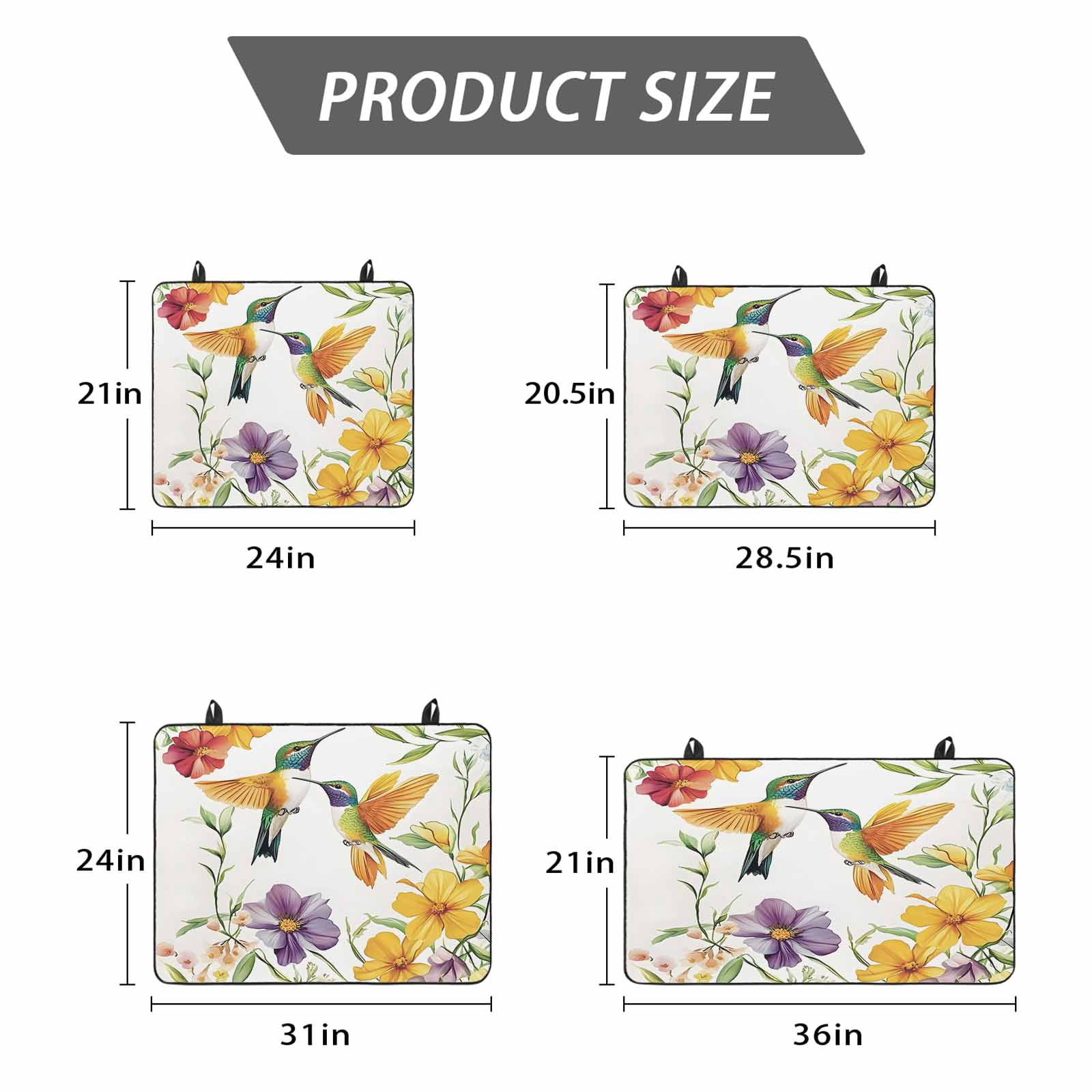 Spring Floral Stove Top Cover for Electric Stove, Heat-proof & Non Slip Glass Top Stove Cover Protector, Summer Botanical Birds Colorful Kitchen Flat Cooktop Rubber Mat 24x21 Inches