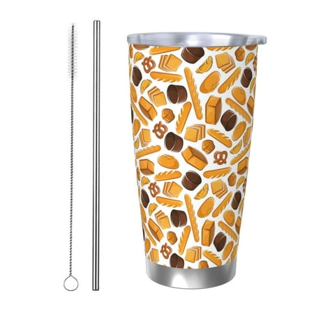 

Tideii Coffee Bun Hot Dog for 20OZ Car Cup Stainless Steel Cold and Hot Cup with Lid Suitable for Outdoor and Home Unisex-Straw Two-piece Set