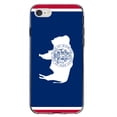 thumbnail image 1 of DistinctInk Clear Shockproof Hybrid Case for iPhone 7 8 SE (2020 Model) 4.7" Screen TPU Bumper Acrylic Back Tempered Glass Screen Protector - Wyoming State Flag - US State Flag, 1 of 5