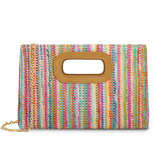 Bolso de mano de paja Liadreem con asa en la parte superior, bandolera, rafia