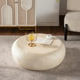 thumbnail image 3 of YIYADO 35.43" MgO Round Centre Coffee Table Vintage Faux Stone Sofa Pre-Modern Coffee Tables for Living Room Office Apartment,Beige, 3 of 6