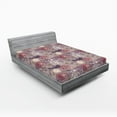thumbnail image 2 of Ambesonne Valentine Fitted Sheet, Roses Brush Strokes Art, King Size, Mauve Taupe Sage Green, 2 of 5