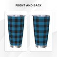 thumbnail image 3 of KLL Blue Black Plaid Print 40oz Stainless Steel Insulated Car Cup with Spillproof Lid - Keep Your Drink Hot or Cold on the Go-Straw Two-piece Set, 3 of 8