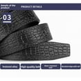 thumbnail image 5 of Belt men's leather high-end alligator pattern first layer cowhide belt men's business toothless automatic buckle high-end belt, 5 of 6
