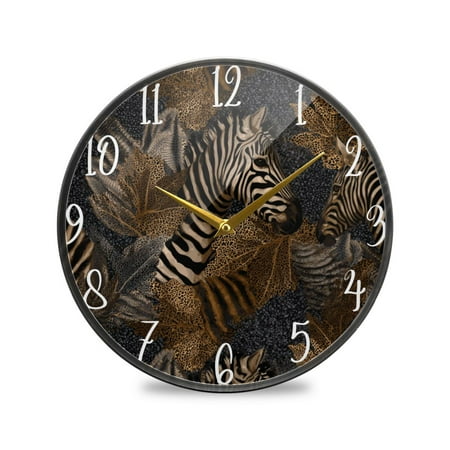 Round Clock Wall Clock Decorative Clock 11.9 Sizes Zebra Print