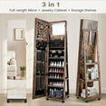 thumbnail image 5 of Gymax 64'' Jewelry Organizer Lockable Jewelry Cabinet Armoire w/ Mirror & LED Lights Coffee, 5 of 10