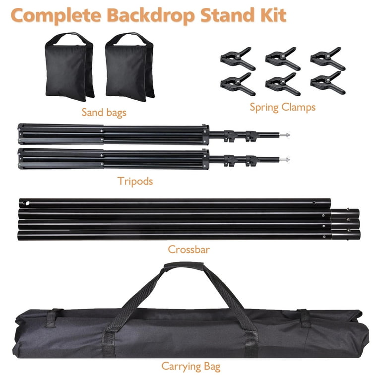 Backdrop Stand Kit 7x7ft/2x2m,adjustable Photo Video Studio Background  Stand Backdrop Support System For Wedding Parties,birthday, Portrait  Photography With 4 Clamps And Carrying Bag, Don't Miss These Great Deals