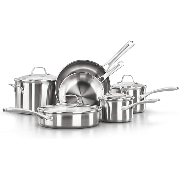 Calphalon Classic Stainless Steel Pots and Pans, 10-Piece Cookware Set