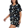 thumbnail image 2 of Naloa Daisies Flowers Women's Short-Sleeved Pajama Set, Loungewear, Summer pajamas, Breathable Cozy - 3X-Large, 2 of 9