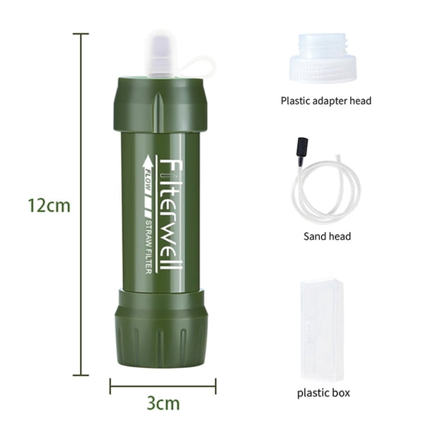 Filterwell Mini filtro de agua para acampar filtrado de paja al aire libre Personal purificador beber viaje senderismo accesorios de equipo de supervivencia