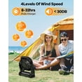 thumbnail image 4 of Ventilador de camping con linterna LED recargable de 3000 mAh, color negro, 4 of 7