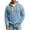Light Blue, variant on Mens Waffle Knit Quarter Zip Hoodie Color Block Raglan Sleeve Drawstring Pullover Top Black Size 3XL