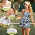 thumbnail image 3 of Psesaysky Psychedelic Palm Leaves Print Athletic Dress for Women Square Neck Sleeveless Spaghetti Strap Tennis Dress for Yoga Golf Exercise, Size M, 3 of 5