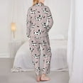 thumbnail image 3 of Pajama Sets for Women 2 Pcs, Dalmatian Dog Cute Button Down Long Sleeve Sleepwear Lounge PJ Sets, 3 of 6
