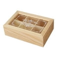 thumbnail image 3 of Caja de Té de Madera Macarena Cofre de Almacenamiento de Madera 6 Rejillas Estuche de almacenamiento de bambú, 3 of 8