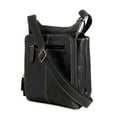 thumbnail image 2 of Jack Georges Voyager Hand-Stained Buffalo Leather Slim Crossbody #7831 (Black), 2 of 5