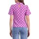 thumbnail image 3 of INSPIRAR CHIC Blusa de Mujer con Lunares, Cuello Alto, Pliegues, Espalda con Abertura, Manga Corta Acampanada, Color Púrpura, 3 of 6
