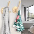 thumbnail image 3 of Tofiigrem Ganchos de pared dorados, paquete de 6 ganchos para batas, ganchos de baño dobles de metal resistente, ganchos para toallas de mano montados en la pared para cubículo, baño, cocina, armario,, 3 of 5