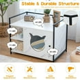 thumbnail image 4 of Pefilos 30" Hidden Cat Litter Box Enclosed Furniture, Indoor Wood Cat House with Iron Sturdy Structure, White, 4 of 8