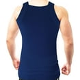 thumbnail image 3 of Different Touch 2 Pack Basic Colors G-unit Tank Tops Square Cut Muscle Rib for Men, 3 of 4