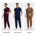 thumbnail image 5 of Professional Men's VNeck Nursing Scrubs Healthcare Uniforms for Nursing Home SPA Durable Comfortable Workwear Set, 5 of 7