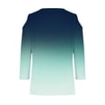 thumbnail image 5 of Mefallenssiah Hauts pour Femmes Tendance Manches 3/4 Mode Décontractée Épaules Dénudées Col en V Imprimé, 5 of 5