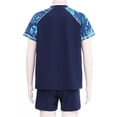 thumbnail image 4 of inhzoy Boys Short Sleeve Tops with Shorts Trunks Swimsuit Beach Bathing Suits Water Sport Rash Guard Navy Blue XL, 4 of 7