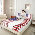thumbnail image 4 of Castle Fairy Boys Girls Gamer Baseball 4Pcs Bed Sheets,Sport Gamer King Sheets,USA Flag Super Cozy Sheet Set,Lightweight Room Decor, 4 of 7