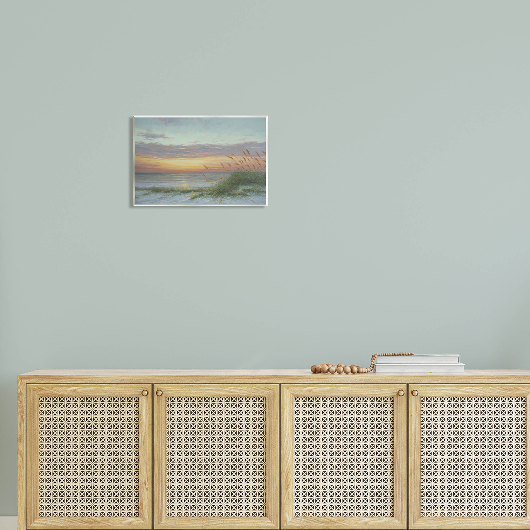Coastal Beach Summer Sunset Landscape Painting Unframed Art Print Wall Art