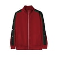 thumbnail image 5 of Ma Croix Mens Track Jacket with Button Sleeve Accents Full Zip Active Slim Fit, 5 of 7