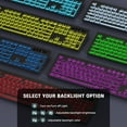 thumbnail image 2 of 7 Colors Backlit Keyboard, Oversize Letters Keys Easy to See and Type, Rechargeable Keyboard and Mouse, 2 of 5