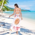 thumbnail image 7 of FORMRS Womens Long Sarong Beach Wrap Semi-Sheer Bikini Skirt Bathing Swimsuit Cover Up, Citrus Slice, 7 of 7