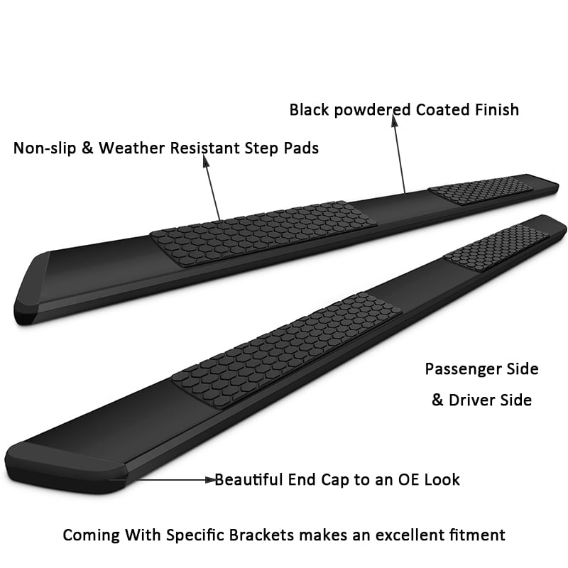 Ikon Motorsports 5in Running Boards for 2019-2025 Ram 1500 Crew Cab OE Black Side Step Nerf Bars