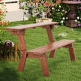 thumbnail image 7 of AVAWING Outdoor Convertible Garden Bench, Patio Picnic Bench, Brown, 7 of 7