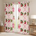 thumbnail image 2 of Manfei Red Strawberry Pattern Blackout Curtains Set of 2 (52x84 Each),Sweet Fruit Theme Window Curtains,Kawaii Bowtie Boknot Curtains and Drapes For Girls Boys,Super Cozy Room Decor, 2 of 6