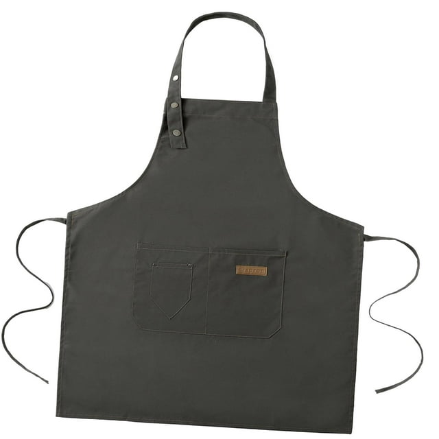 Delantal multifuncional Chef delantal ajustable carpintería jardinería delantal trabajo delantal para hombres restaurante adultos barbacoa hornear Verde Gris