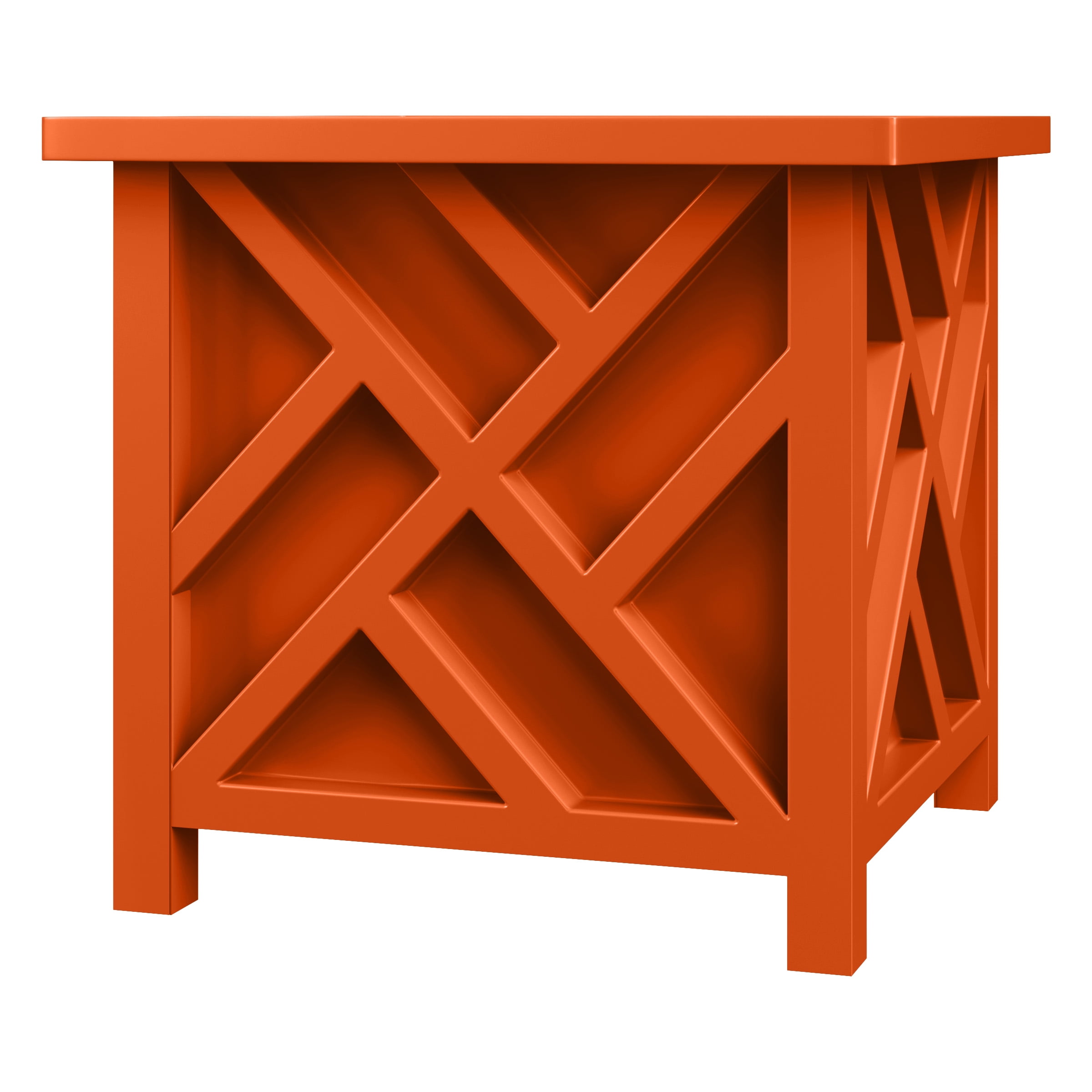 Pure Garden Outdoor Lattice Planter Box - 15.5-Inch Plant Pot, Terracotta