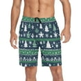 thumbnail image 4 of joogoo Mens Swim Trunks Winter Christmas Tree Snowflake Beach Shorts Drawstring Elastic Waist Swimwear Bathing Suits XL, 4 of 7