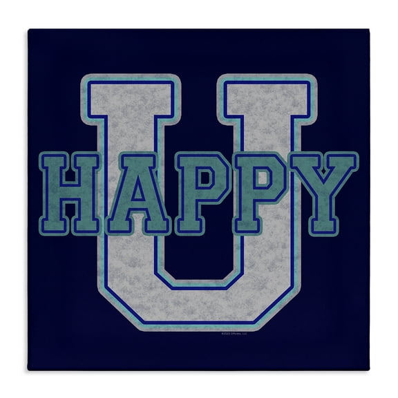 Stupell Industries Happy U Varsity Style Text & Numbers Painting Wrapped Canvas Art Print Wall Art, 17 x 17