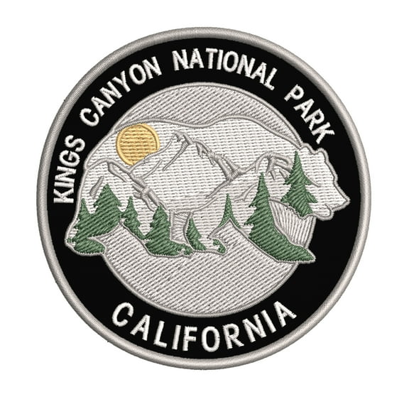 Wander Often! Kings Canyon National Park, California 3.5 Inch Iron Or Sew On Embroidered Fabric Badge Patch Seek Adventure, National Park Iconic Series