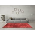 thumbnail image 3 of Ahgly Company Machine Washable Indoor Round Abstract Red Modern Area Rugs, 7' Round, 3 of 4
