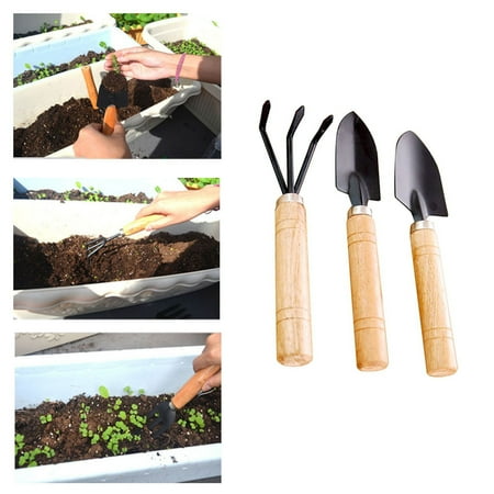 

WANYNG Tool Shovel harrow Set Rake Tool Metal Shovel Kids Handle 3Pcs Mini Wood Tools Garden Head Tools & Home Improvement Woodworking Tools Black