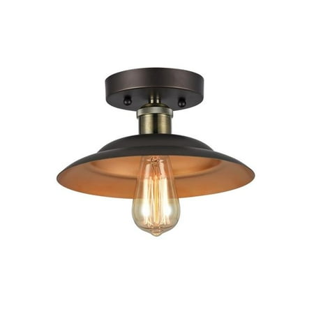 

Chloe CH50067RB10-SF1 10 in. Shade Lighting Karl Industrial-Style 1 Light Rubbed Bronze Semi-Flush Ceiling Fixture - Oil Rubbed Bronze