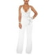 thumbnail image 5 of Mono de mujer de color liso con cuello halter en V y cordones - Conjunto informal elegante para fiesta/día a día - Tejido elástico, 5 of 5