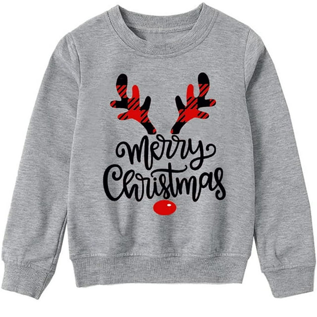 LSLJS Family Pajamas Matching Noël Ensembles, Tenues Parent-Enfant Noël Chemises à Manches Longues Imprimées Hauts Chandail Family Matching Chandails en Molleton pour Enfants for Adultes and Enfants Vacances Noël Sleepwear Ensemble