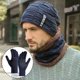 thumbnail image 3 of Conjunto De 4 Piezas Sombrero Bufanda Guantes Tejido Frío La, 3 of 5